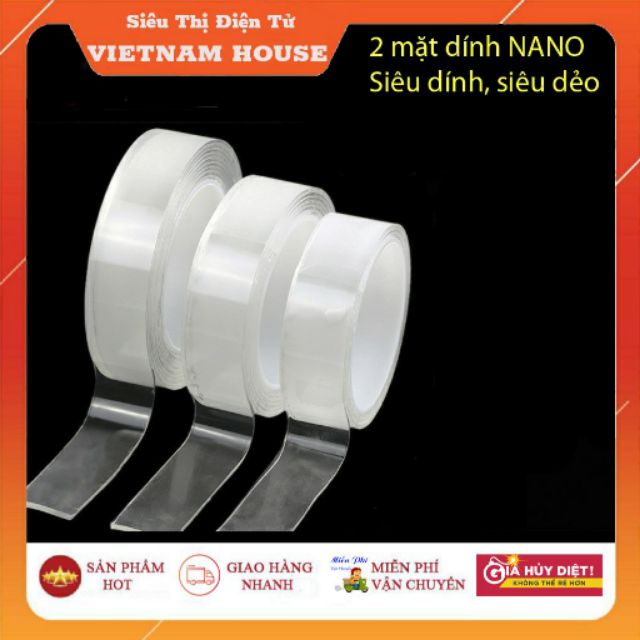 💥BĂNG KEO NANO 2 MẶT SIÊU DÍNH TRONG SUỐT - DÁN TRÊN MỌI BỀ MẶT CỰC KÌ CHẮC CHẮN.
