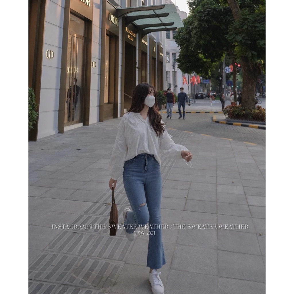 Áo sơ mi tay nơ cách điệu (hàng sẵn) | BigBuy360 - bigbuy360.vn