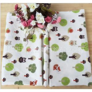 Vải bố, vải canvas chim cú và rừng cây