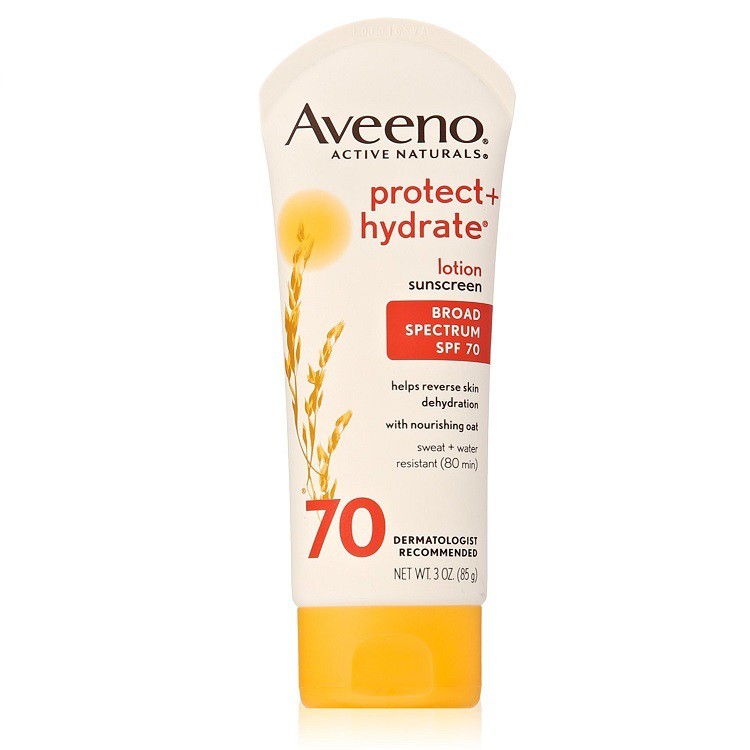 Kem chống nắng Aveeno Sunscreen Protect Plus Hydrate Lotion SPF 70, 3 Ounce