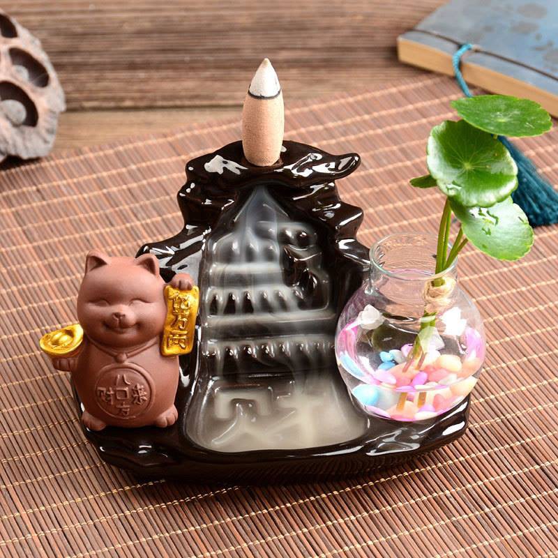 Thác Khói Trầm Hương [Kèm video] - Mèo Thần Tài  tặng 5 nụ trầm Việt tự nhiên