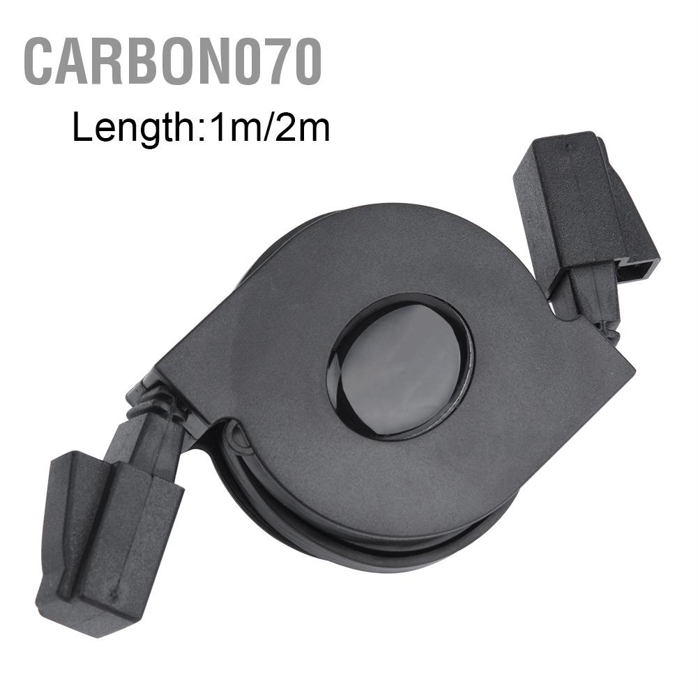 [Hàng Sẵn] Dây cáp mạng Lan CAT6 RJ45 có thể thu vào dễ điều chỉnh 1m/ 2m màu đen【Carbon070】