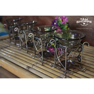 Đèn đốt tinh dầu khung sắt vuông TAN01