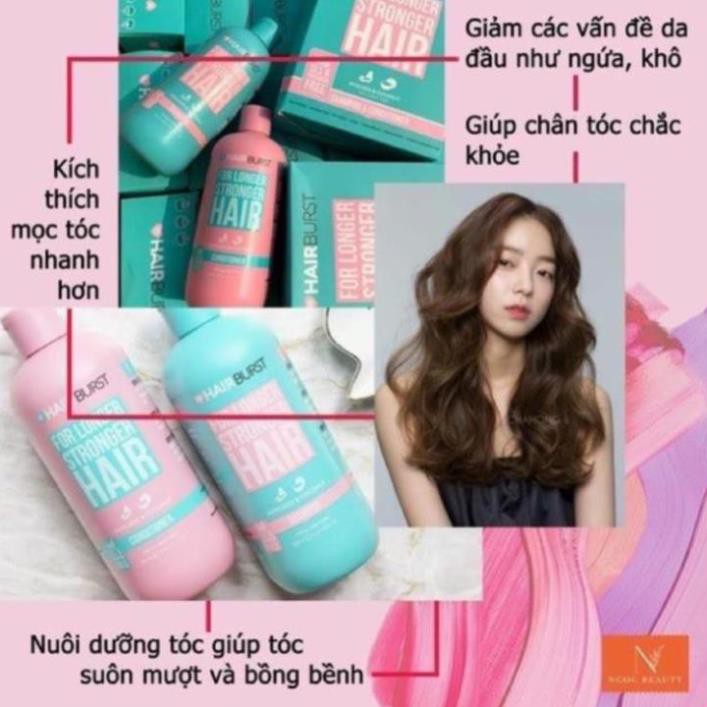  [HÀNG HOT] Cặp 2 chai dầu gội xả HAIR BURST xanh-hồng