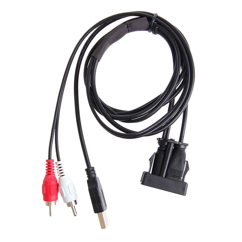 1m Dây Cáp Chuyển Đổi Cổng USB 2 RCA Sang 3 5mm AUX 1 8 Jack Cho Máy Nghe Nhạc MP3 Xe Hơi / Tàu Thuyền