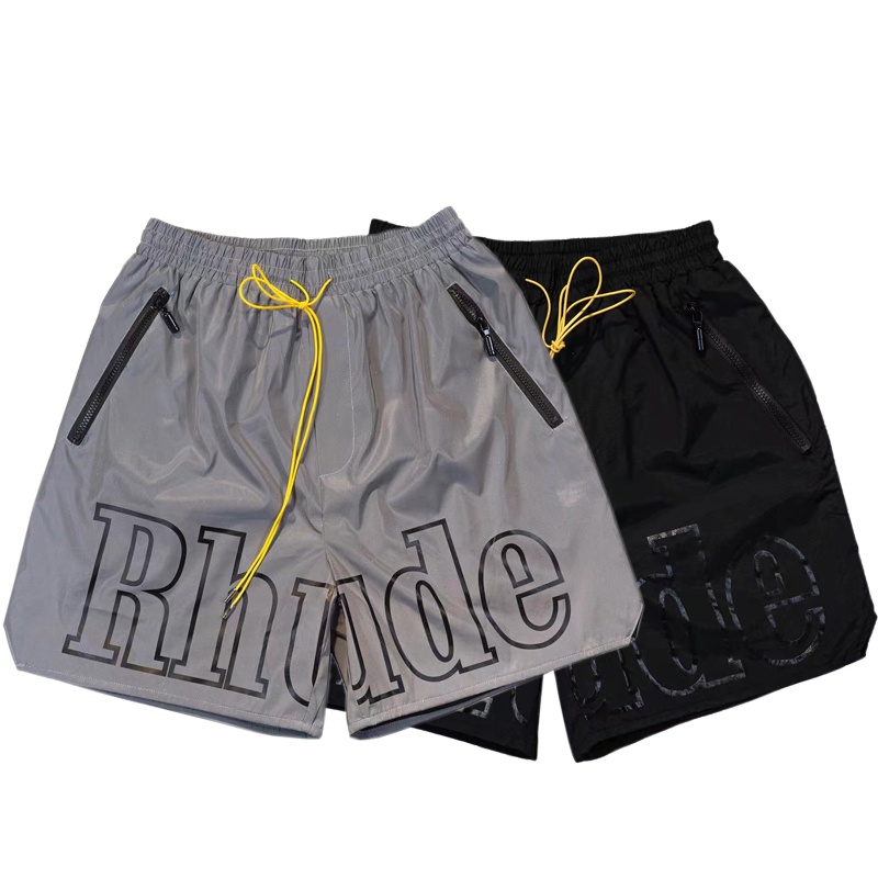❤❀  ❤ Quần Short Nam In Chữ Rhude 3m Màu Phản Quang Thời Trang
