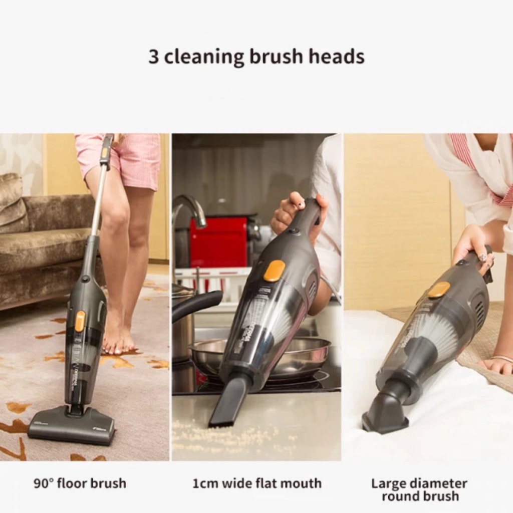 Máy hút bụi gia đình Deerma DX115C, 3 đầu hút đa năng
