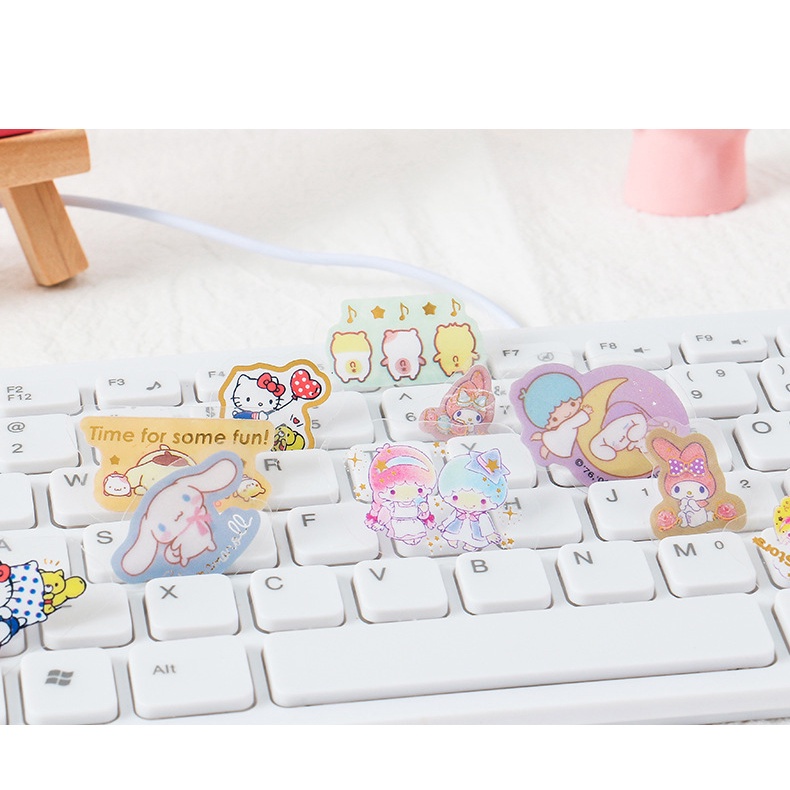 Sticker PVC Trong Suốt Chống Thấm Nước Họa Tiết Chú Chó Hồi Giáo Phong Cách Nhật Bản