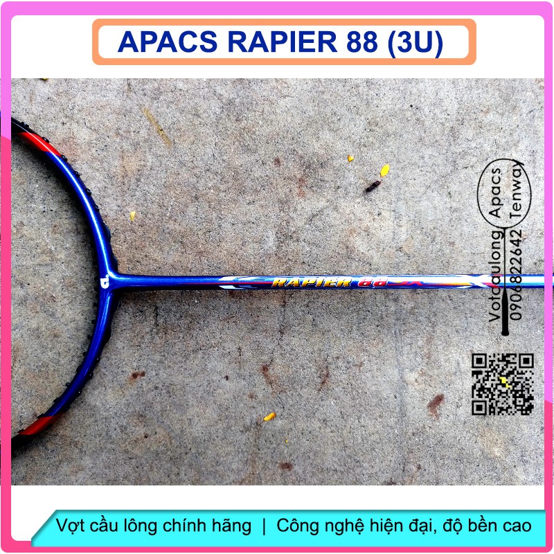 [Chính hãng] Vợt cầu lông Apacs Rapier 88 - 3U - màu tím than, 3U phổ thông - Có phiếu bảo hành