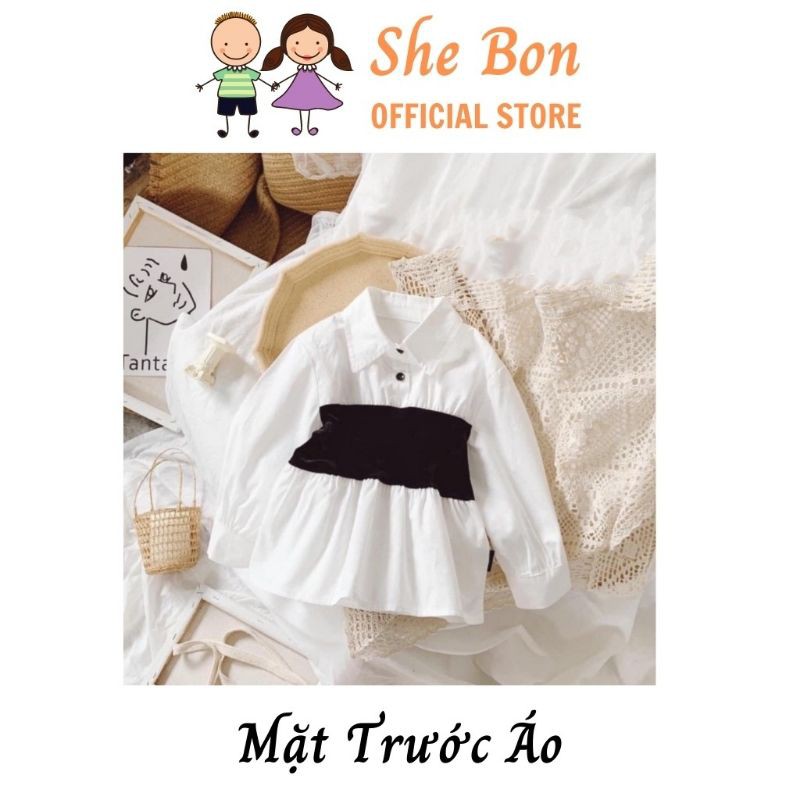 Áo Sơ Mi Bé Gái She Bon M1217 size 10-35kg Đáp Cực Điệu