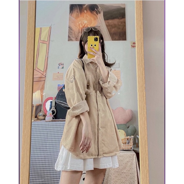 Áo sơ mi nhung mềm dài tay mùa thu cực đẹp - Xưởng May Hạnh Hồng | BigBuy360 - bigbuy360.vn