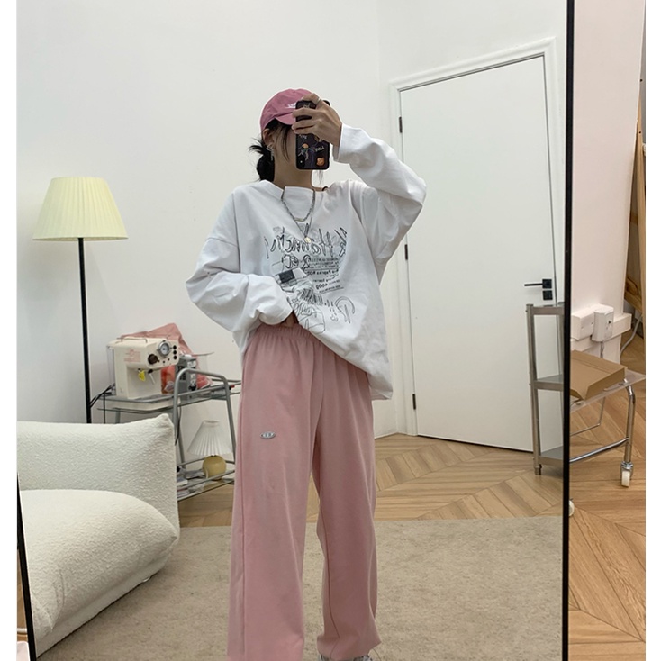 Áo thun nữ tay dài in hình thời trang trẻ trung