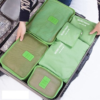 [Mã FASHIONT4MA2 giảm 10K đơn 50K] Bộ 6 túi du lịch chống thấm Bags in Bag (xanh lá)