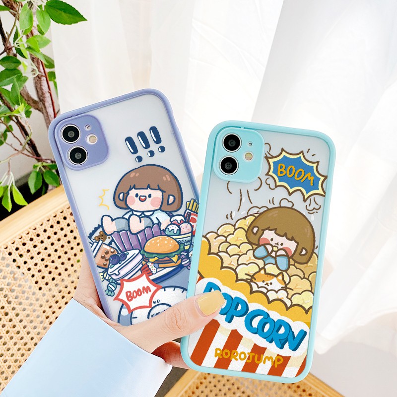 Ốp lưng iphone Roro Snack nhám viền nổi cong 5/5s/6/6plus/6s/6splus/7/7plus/8/8plus/x/xr/xs/11/12/pro/max/plus/promax | BigBuy360 - bigbuy360.vn