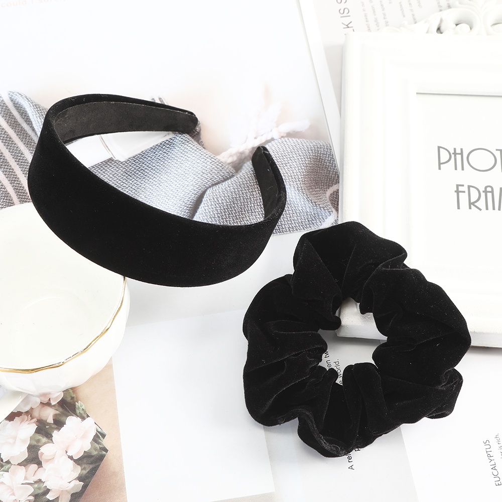 Băng Đô/Dây Buộc Tóc Haimeikang Vải Nhung Bản Rộng Phong Cách Hàn Quốc Cổ Điển