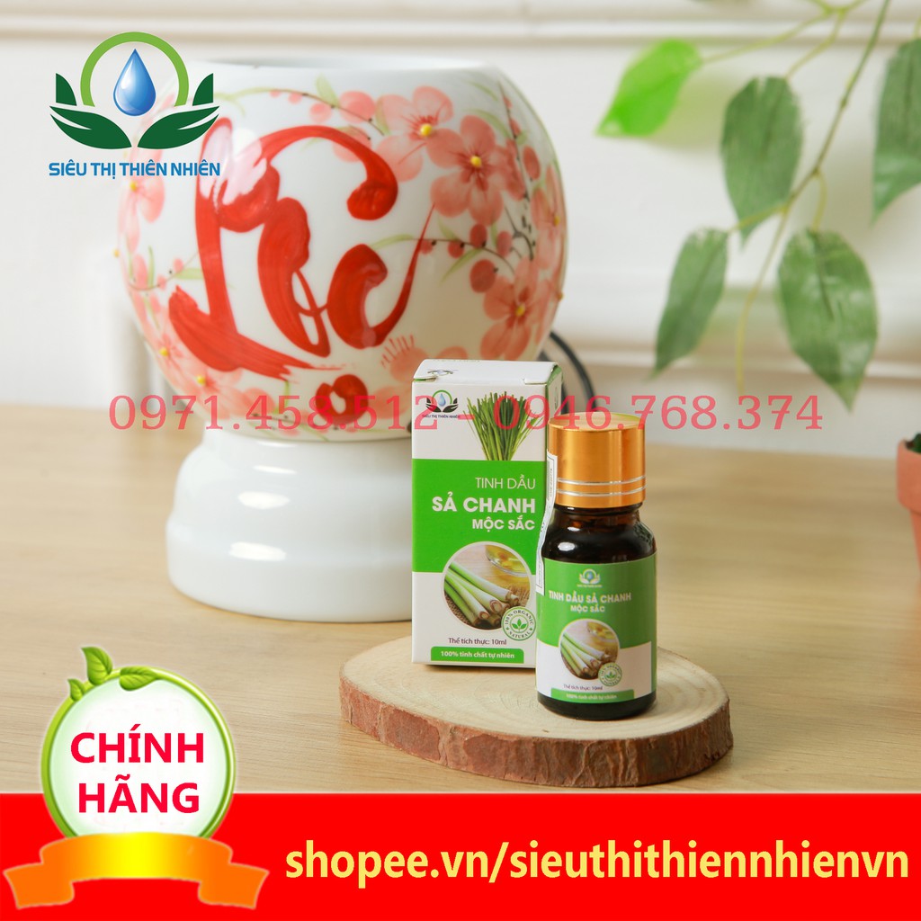 Tinh dầu sả chanh thương hiệu Mộc Sắc, tinh dầu giúp sạch nhà của siêu thị thiên nhiên