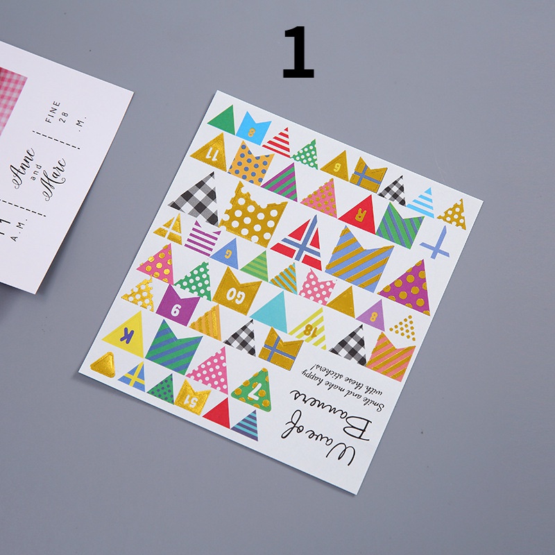 Bộ Sticker Dán Trang Trí Sổ Tay Diy Hình Chữ Số / Trái Tim / Ngôi Sao Dành Cho Trẻ Em