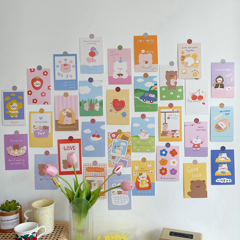 Set 30 Thẻ Giấy Treo Tường Trang Trí Phòng Ký Túc Xá