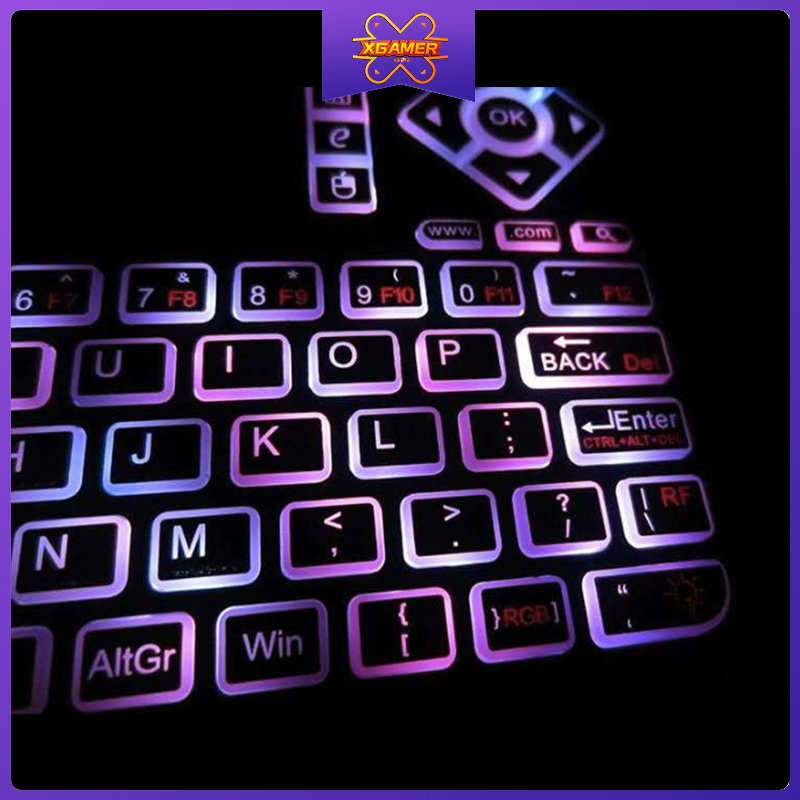 [Ready Stock] XGamer Mini Wireless Control Keyboard for Smart Tv Tv Box Pc - Illuminated Gaming Wireless Control Keyboard