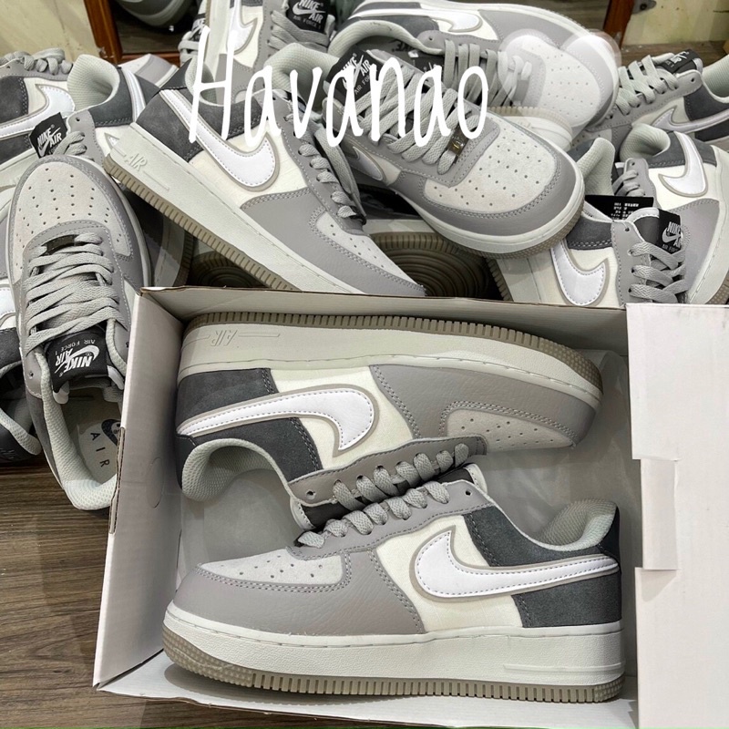Giày Nike af1 xám nỉ 11 . Giày Nike sneaker thể thao namnuw kèm hộp
