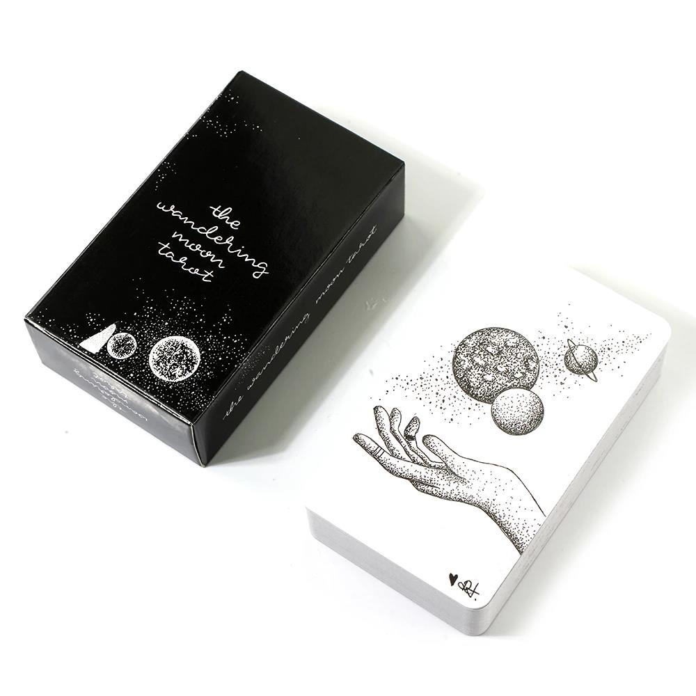 The Wandering Moon Tarot 81 Cards Divination Beginner Luxe Black White Oracle