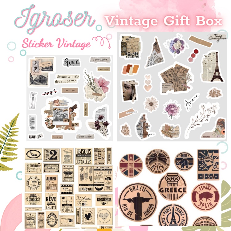 ⚡ Sticker nhãn trang trí phong cách Retro/Vintage