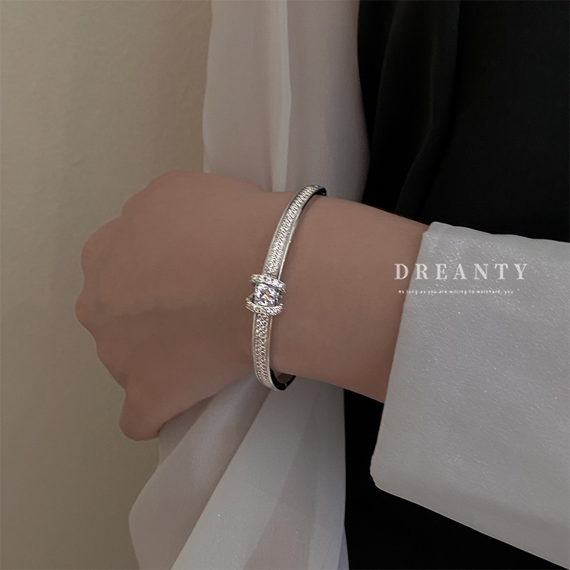 Vòng Đeo Tay Kèm Nhẫn Kim Cương Thời Trang Hàn Quốc Đơn Giản Cho Nữ