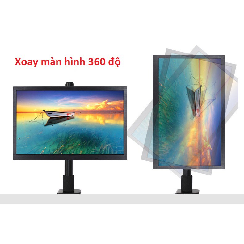 XL03 giá treo màn hình - Kẹp bàn/ Xoay 360 độ - Chân đứng/ Cột Đứng 40 Cm  -