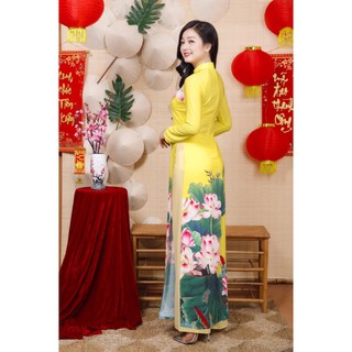 Áo Dài Lụa Hoa Sen Đẹp ANN11720