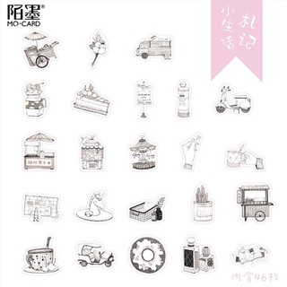 Set 45 sticker dán Cô gái trắng đen