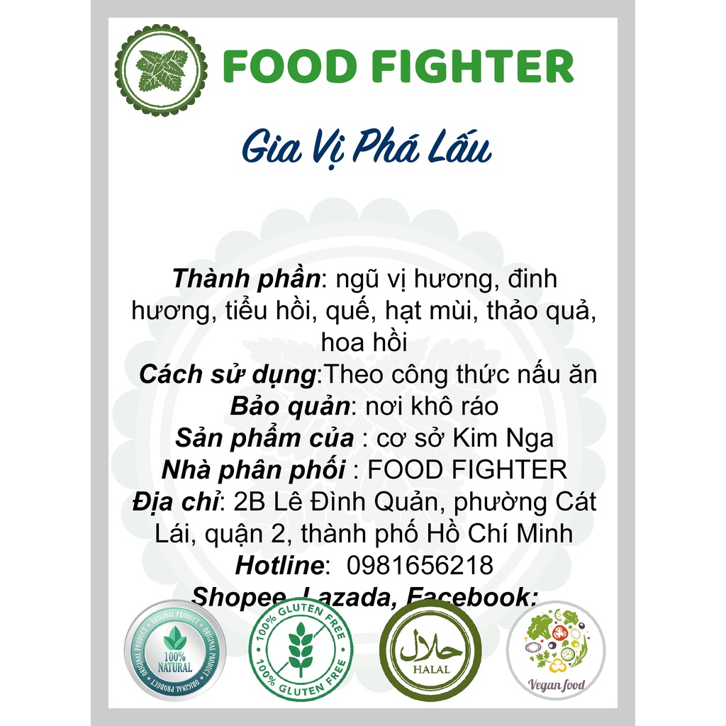 Gia Vị Phá Lấu - Bột Phá Lấu Bò chuẩn vị đỏ thơm- Hũ 120ml