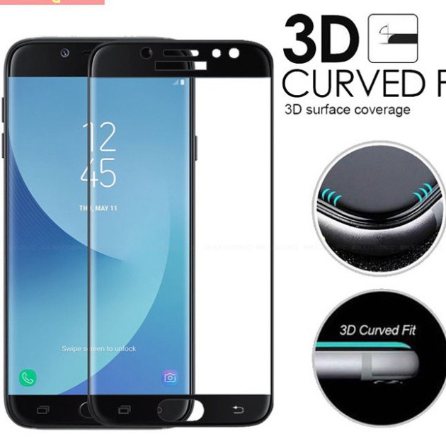 Kính cường lực samsung j7 duo 2018 full màn 5D .Tặng kèm khăn lau. phone care