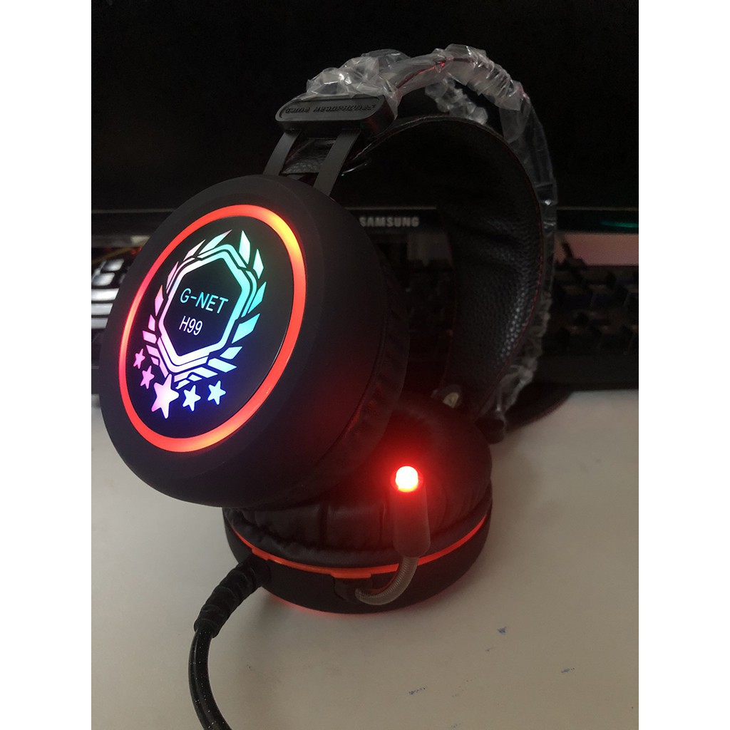 Tai Nghe Gaming G-net H99 Jack 3.5 - Đèn led đổi màu - Dây dài 2 mét - Dùng được cho điện thoại - Bảo hành 12 tháng