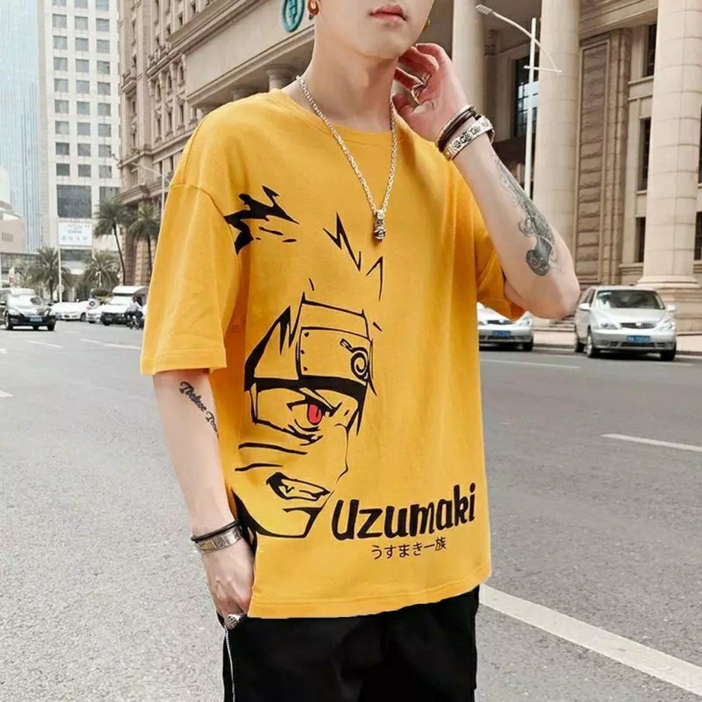 Áo thun Stee nam tay lỡ unisex form rộng overtee UZUMAKI NARUTO cotton xịn Trumunisex