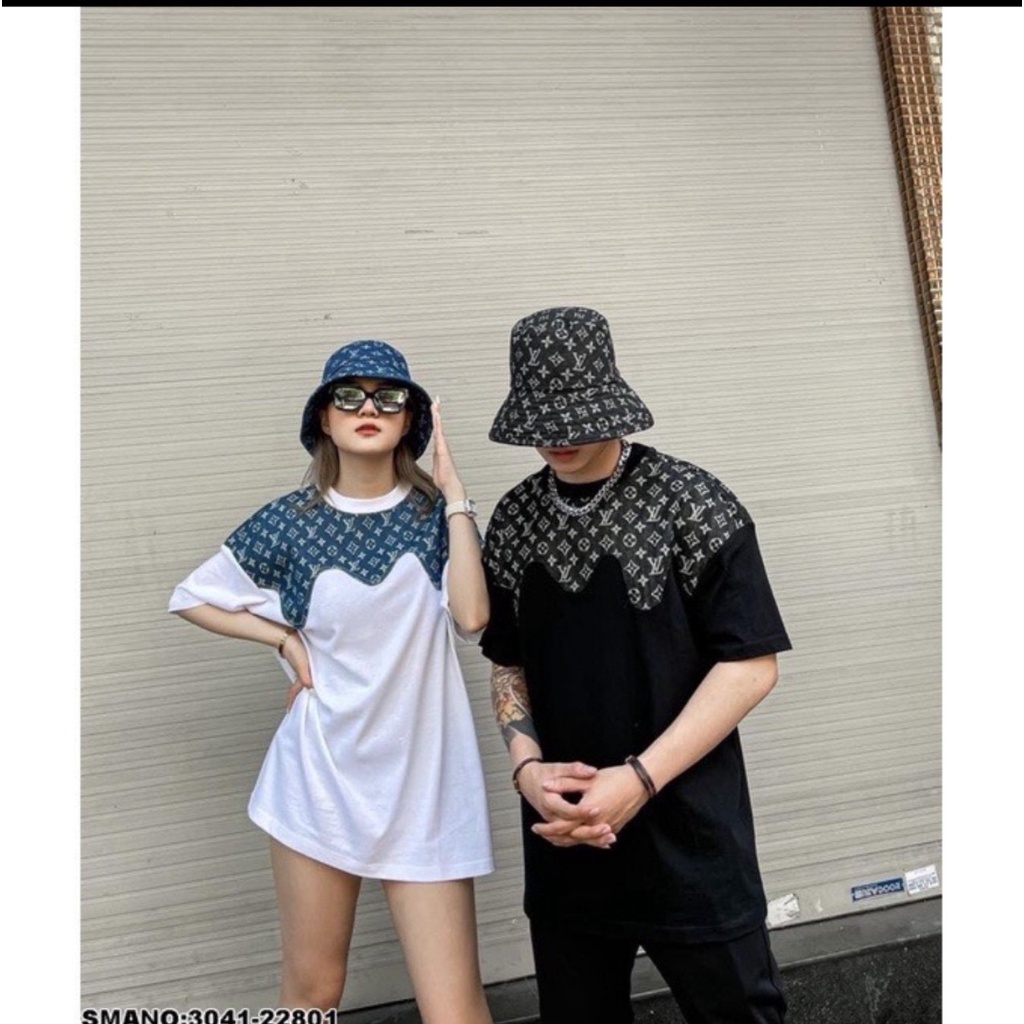 Áo Thun LV Họa Tiết Chữ Nhỏ ❤ Áo Phông Cộc Tay Cotton Dày Dặn Nam Nữ NVA15