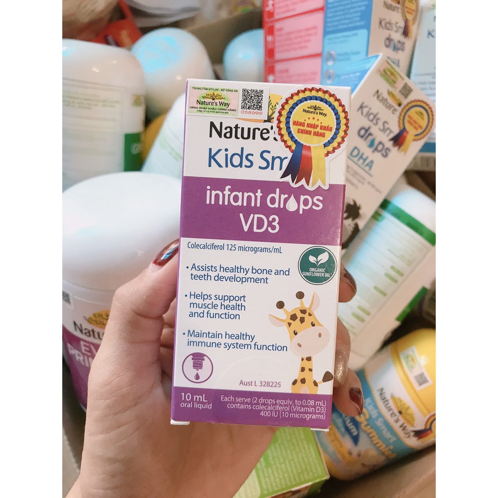 Combo 3 Siro Uống Nature's Way Kids Smart Drops, Infant Drops Bổ Sung Vitamin, Phát Triển Não Bộ Cho Bé