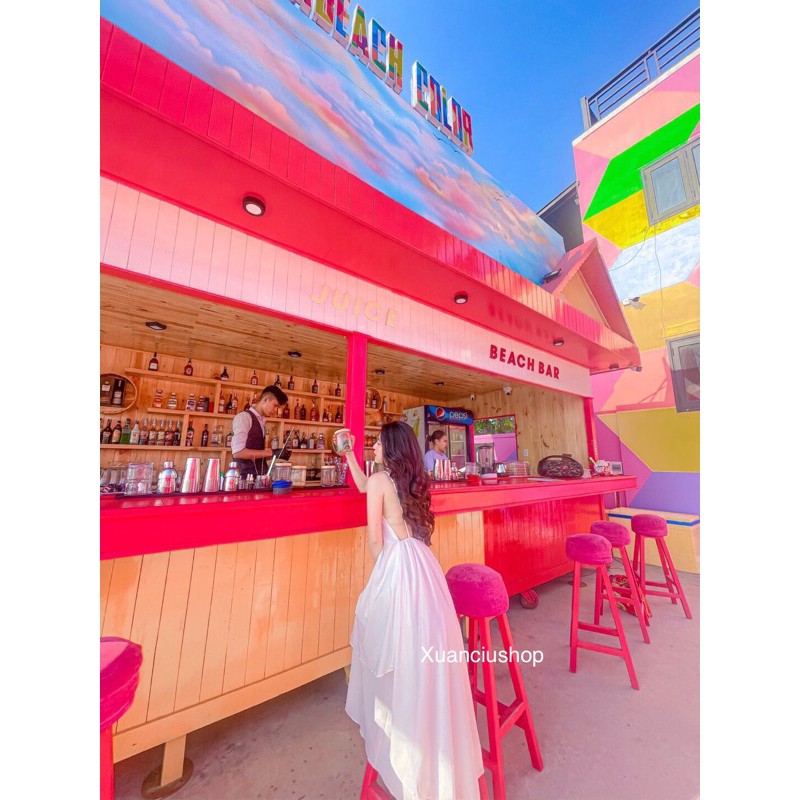 Váy Đầm Maxi Yếm Đi Biển Hai Tầng Hở Lưng Sang Chảnh | BigBuy360 - bigbuy360.vn