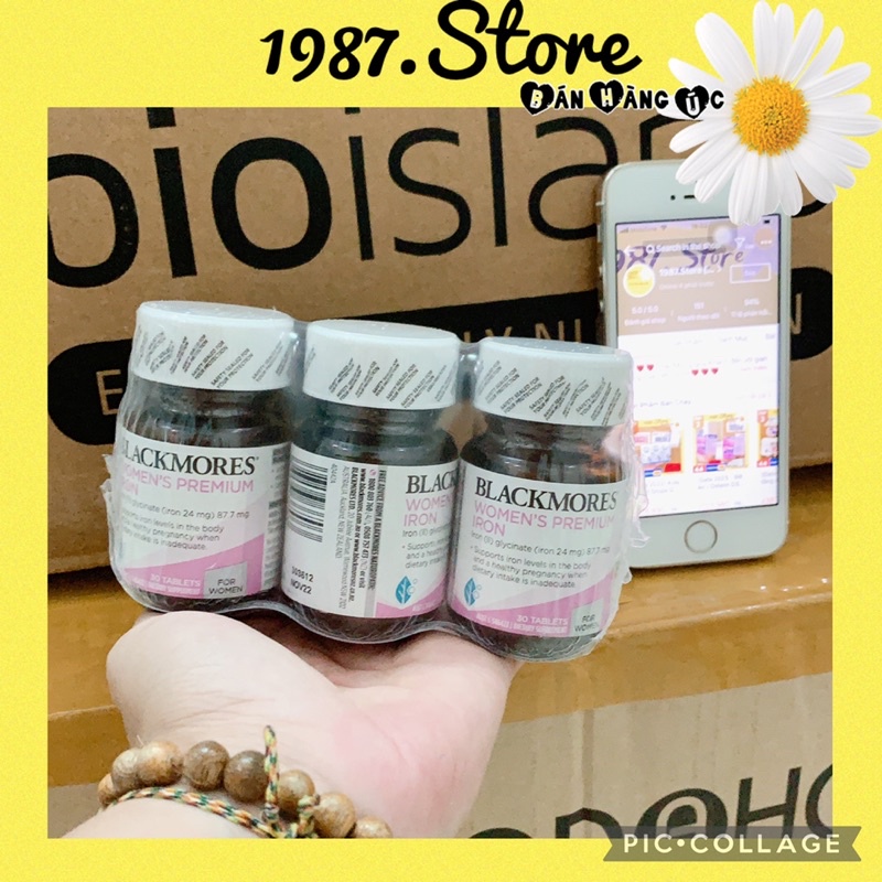 Sắt bầu Blackmores Pregnancy Iron - không táo bón, lọ 30 viên, đủ bill