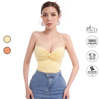 Oh Polly - Áo croptop cổ yếm cúp ngực, 2 dây hở lưng sexy