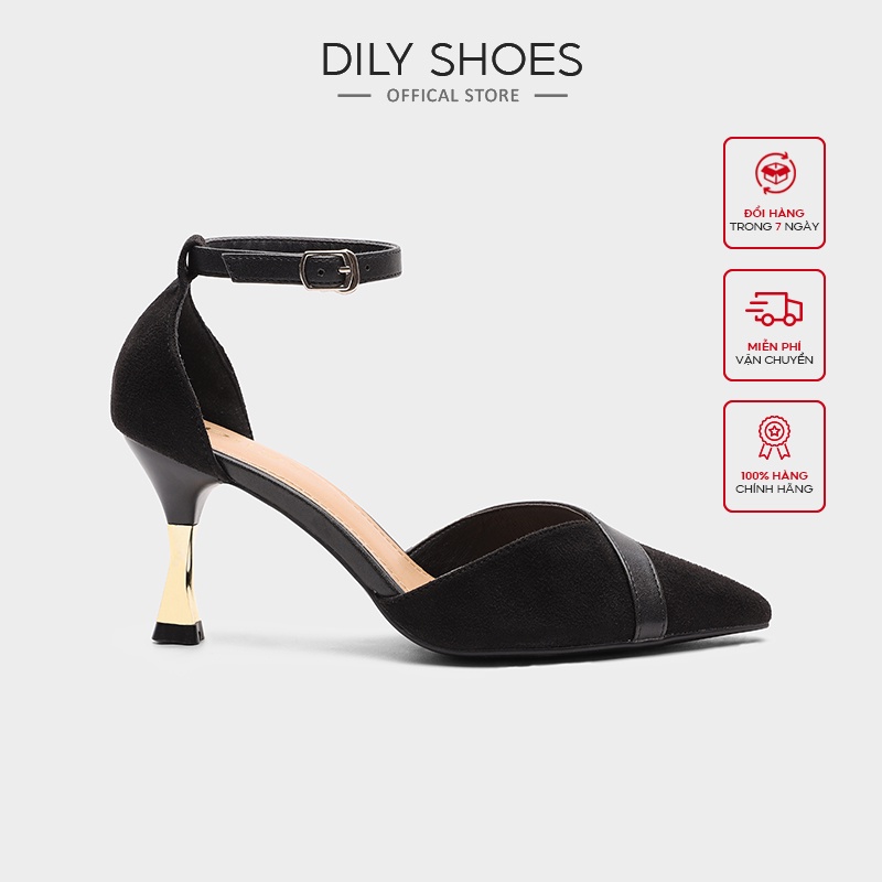 Giày Cao Gót DILY Gót Mạ Vàng Thanh Lịch Gót 7cm_AA0218