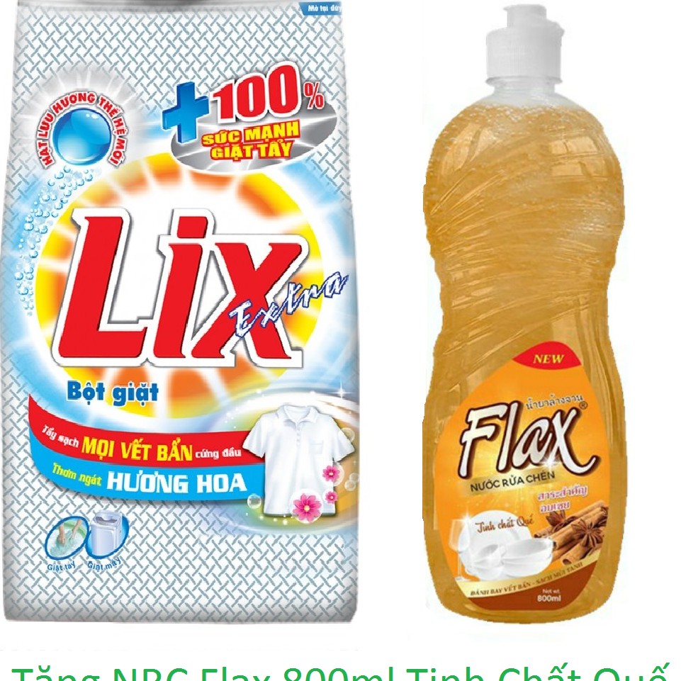 Bột giặt Lix Extra Hương hoa 5,5 kg tặng NRC Yes 750g