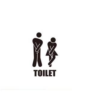  Decal giấy dán tường - Toilet trai gái đen tiện dụng 