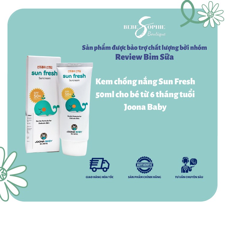 Kem chống nắng Sun Fresh 50ml cho bé từ 6 tháng tuổi Joona Baby