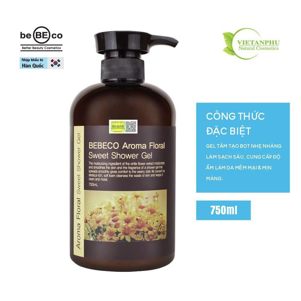 Sữa tắm hương thơm nước hoa BEBECO Hàn Quốc 750ml BEBECO AROMA FLORAL SHOWER