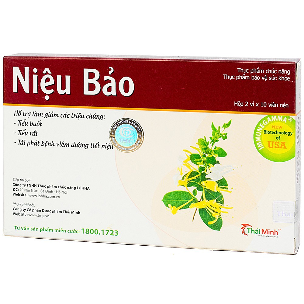 Niệu Bảo - Lợi tiểu, giảm tiểu buốt, tiểu rắt