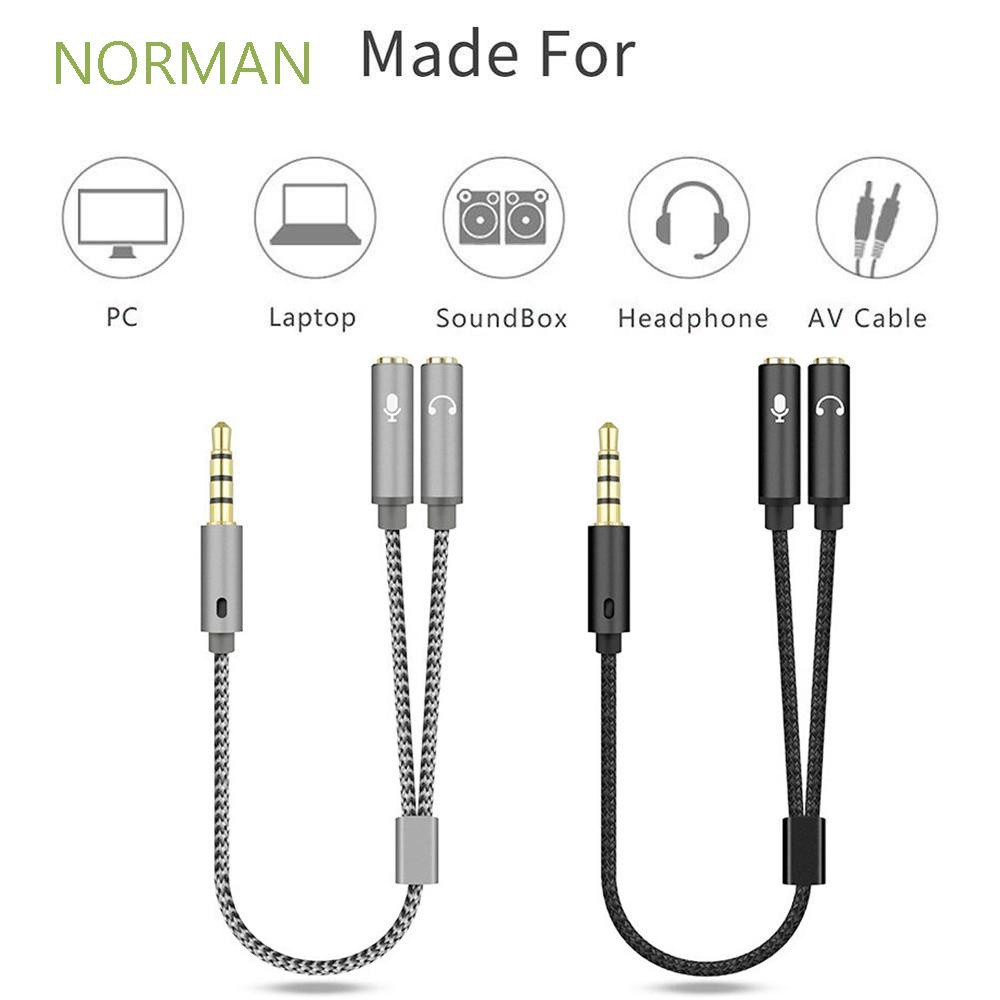 Dây Cáp Âm Thanh Chữ Y Chia 1 Đầu Cắm Sang 2 Lỗ Cắm Cho Tai Nghe / Mic / Laptop