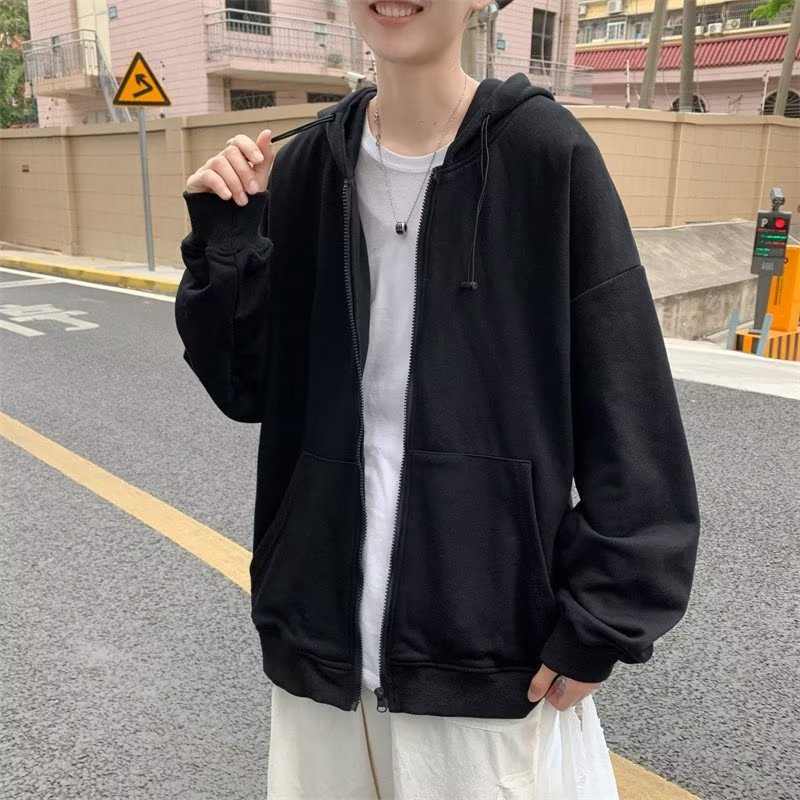 Áo Khoác cardigan Màu Trơn Tay Dài Dáng Rộng Phong Cách Đường Phố Mỹ Thời Trang Thu Đông 2022 Cho Nam