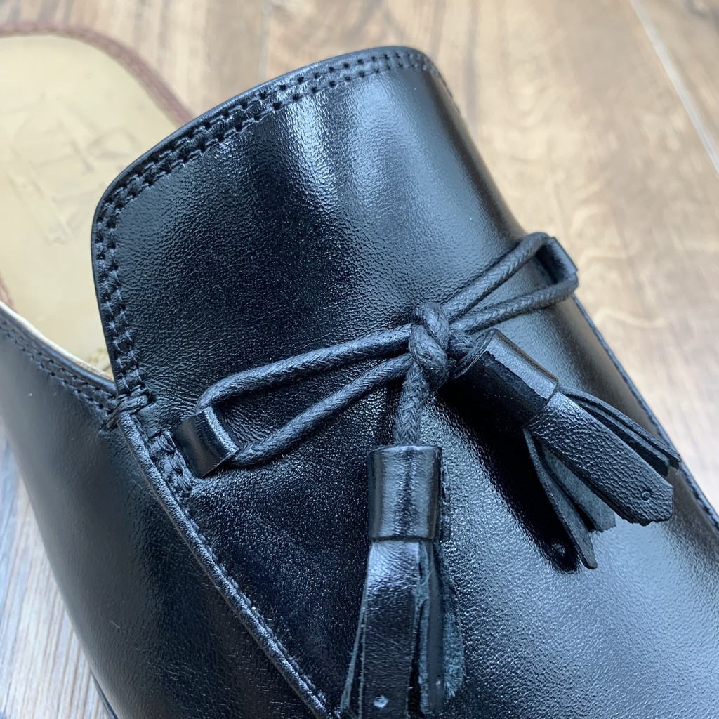 Giầy sục nam da bò đính băng nơ đế cao su loại tốt