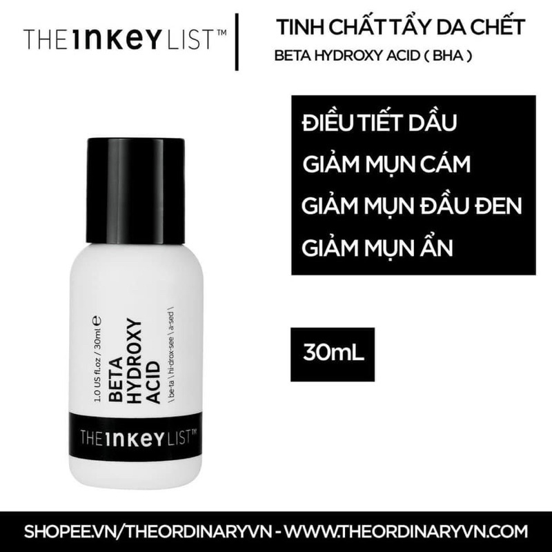 [BILL SEPHORA] Tinh chất tẩy da chết peel da BHA The INKEY List Beta Hydroxy Acid Exfoliant 30ml