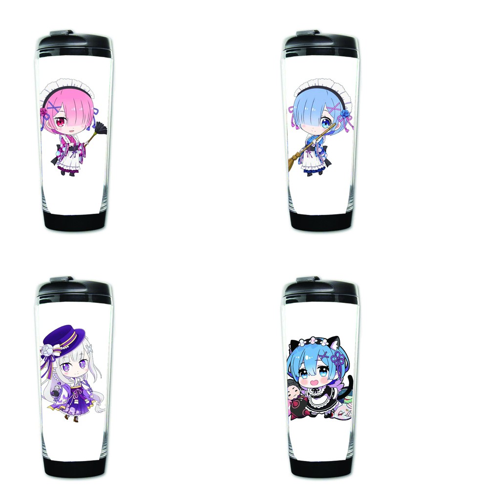 Bình nước in hình RE:ZERO - BẮT ĐẦU LẠI Ở THẾ GIỚI KHÁC anime chibi dễ thương tiện lợi